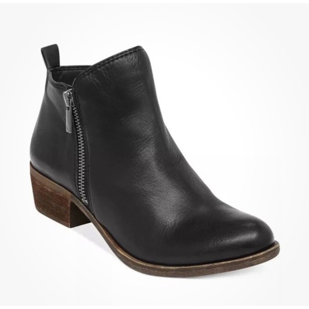 Lucky Brand Womens Ankle Boots 8.5M Basel Booties Black Soft Leather Side Zip - Picture 8 of 10